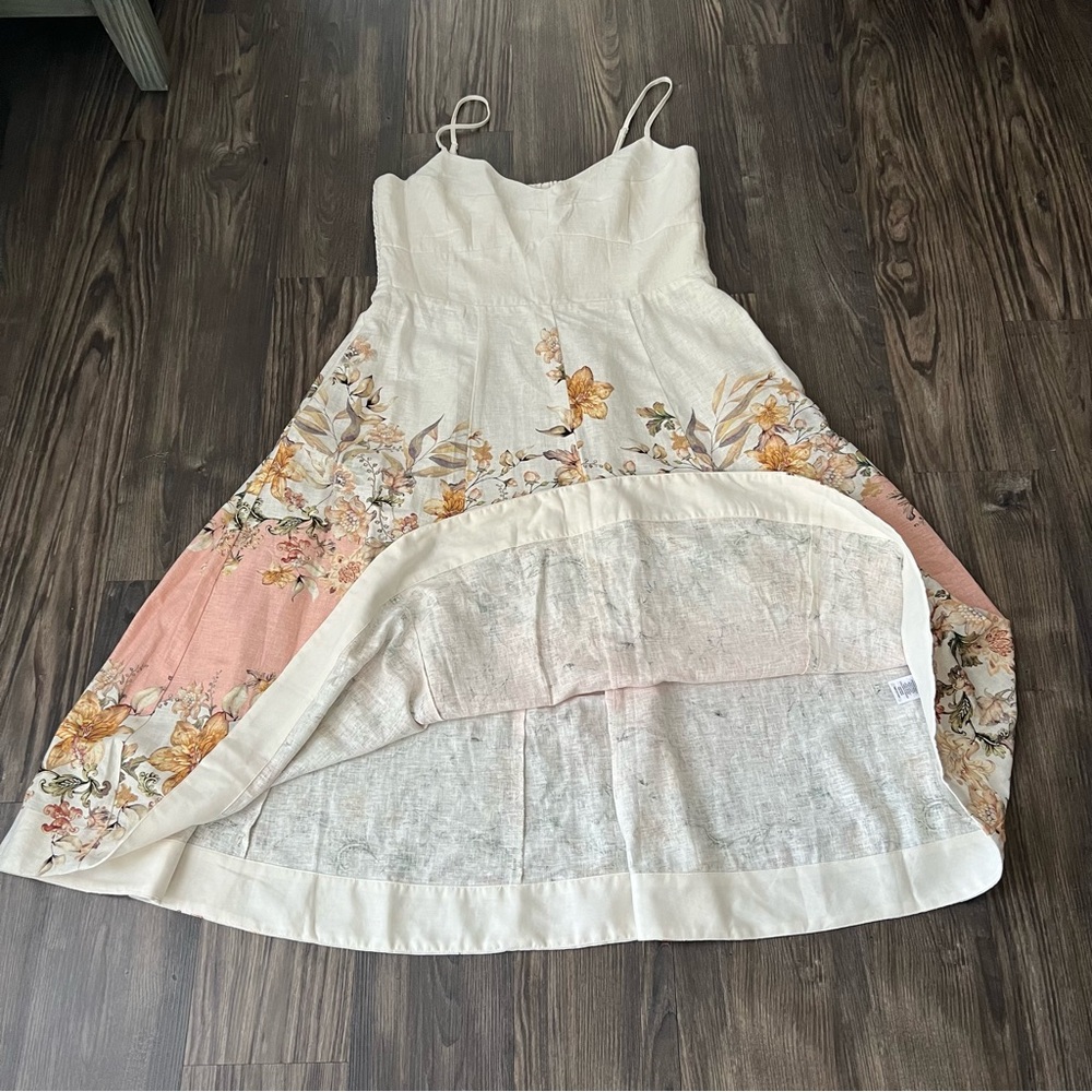 Joie NEW Linen Floral A-line Midi Summer Dress - Picture 6 of 15